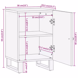 vidaXL Bathroom Cabinet Cupboard Vanity Unit Brown and Black Solid Wood Mango