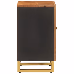 vidaXL Bathroom Cabinet Cupboard Vanity Unit Brown and Black Solid Wood Mango - Additional view 4