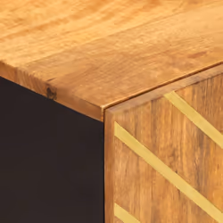vidaXL Bathroom Cabinet Cupboard Vanity Unit Brown and Black Solid Wood Mango - Additional view 7