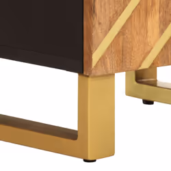 vidaXL Bathroom Cabinet Cupboard Vanity Unit Brown and Black Solid Wood Mango - Additional view 9