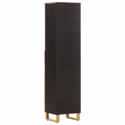 vidaXL Bathroom Cabinet Cupboard Vanity Unit Brown and Black Solid Wood Mango - Additional view 5