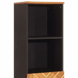 vidaXL Bathroom Cabinet Cupboard Vanity Unit Brown and Black Solid Wood Mango - Additional view 7
