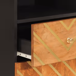 vidaXL Bathroom Cabinet Cupboard Vanity Unit Brown and Black Solid Wood Mango - Additional view 8