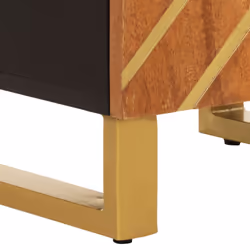 vidaXL Bathroom Cabinet Cupboard Vanity Unit Brown and Black Solid Wood Mango - Additional view 9