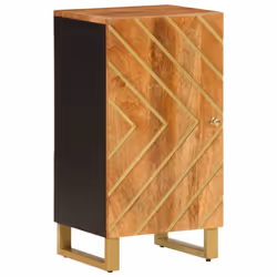 vidaXL Side Cabinet Sideboard Cabinet Cupboard Brown and Black Solid Wood Mango
