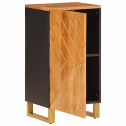 vidaXL Side Cabinet Sideboard Cabinet Cupboard Brown and Black Solid Wood Mango