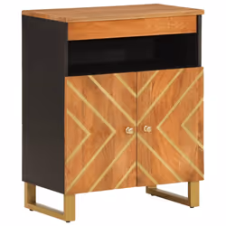 vidaXL Side Cabinet Sideboard Cabinet Cupboard Brown and Black Solid Wood Mango
