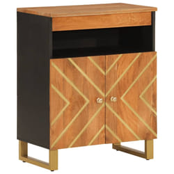 vidaXL Side Cabinet Sideboard Cabinet Cupboard Brown and Black Solid Wood Mango