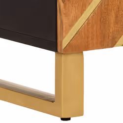 vidaXL Side Cabinet Sideboard Cabinet Cupboard Brown and Black Solid Wood Mango - Additional view 8