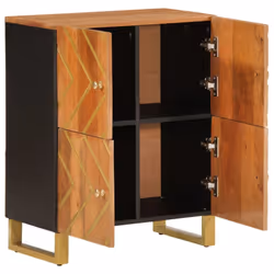vidaXL Side Cabinet Sideboard Cabinet Cupboard Brown and Black Solid Wood Mango