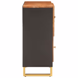 vidaXL Side Cabinet Sideboard Cabinet Cupboard Brown and Black Solid Wood Mango - Additional view 4