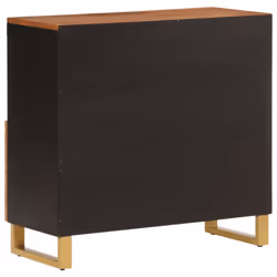 vidaXL Side Cabinet Sideboard Cabinet Cupboard Brown and Black Solid Wood Mango - Additional view 5