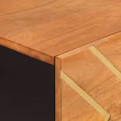 vidaXL Side Cabinet Sideboard Cabinet Cupboard Brown and Black Solid Wood Mango - Additional view 7