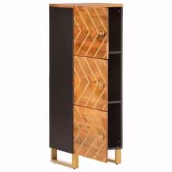 vidaXL Highboard Sideboard Cupboard Cabinet Brown and Black Solid Wood Mango