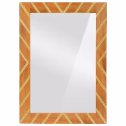 vidaXL Bathroom Mirror Wall-mounted Mirror Brown Solid Wood Mango and Glass