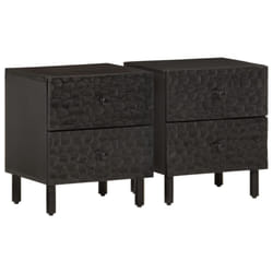 vidaXL Bedside Cabinets Nightstand Bed Cabinet Side Table End Table Solid Wood - black, 2 pcs/solid mango wood