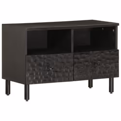 vidaXL TV Cabinet TV Stand Entertainment Centre TV Unit Media Unit Solid Wood - black