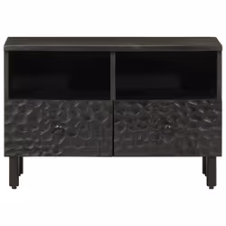 vidaXL TV Cabinet TV Stand Entertainment Centre TV Unit Media Unit Solid Wood - black