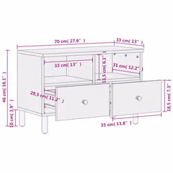 vidaXL TV Cabinet TV Stand Entertainment Centre TV Unit Media Unit Solid Wood - black - Additional view 9