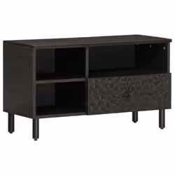 vidaXL TV Cabinet TV Stand Entertainment Centre TV Unit Black Solid Wood Mango