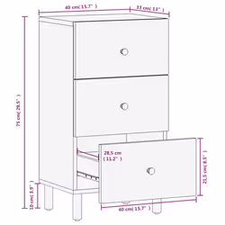 vidaXL Side Cabinet Storage Cabinet Cupboard Sideboard Highboard Solid Wood - black, solid mango wood