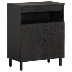 vidaXL Side Cabinet Storage Cabinet Cupboard Sideboard Highboard Solid Wood - black