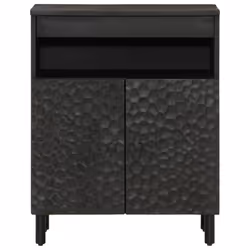 vidaXL Side Cabinet Storage Cabinet Cupboard Sideboard Highboard Solid Wood - black