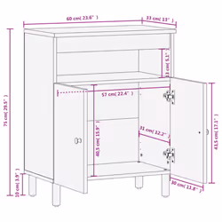 vidaXL Side Cabinet Storage Cabinet Cupboard Sideboard Highboard Solid Wood - black