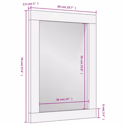 vidaXL Bathroom Mirror Wall-mounted Vanity Mirror Solid Wood Mango and Glass - black - Additional view 3