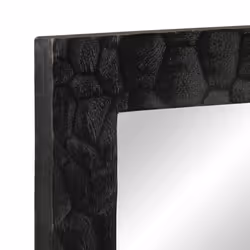 vidaXL Bathroom Mirror Wall-mounted Vanity Mirror Solid Wood Mango and Glass - black - Additional view 4
