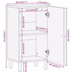 vidaXL Side Cabinet Storage Cabinet Cupboard Sideboard Highboard Solid Wood - natural, solid mango wood