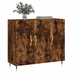 vidaXL Sideboard Storage Cabinet Side Cabinet Cupboard White Engineered Wood - smoked oak