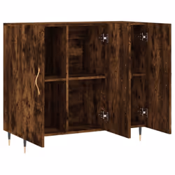 vidaXL Sideboard Storage Cabinet Side Cabinet Cupboard White Engineered Wood - smoked oak - Additional view 4