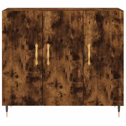 vidaXL Sideboard Storage Cabinet Side Cabinet Cupboard White Engineered Wood - smoked oak - Additional view 5