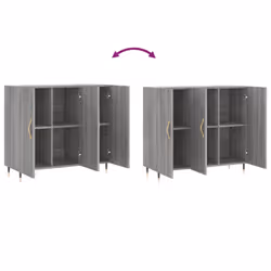 vidaXL Sideboard Storage Cabinet Side Cabinet Cupboard White Engineered Wood - grey sonoma - Additional view 8