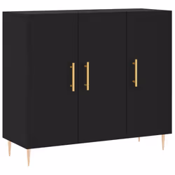 vidaXL Sideboard Cabinet Storage Cabinet Cupboard Smoked Oak Engineered Wood - black