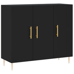 vidaXL Sideboard Cabinet Storage Cabinet Cupboard Smoked Oak Engineered Wood - black