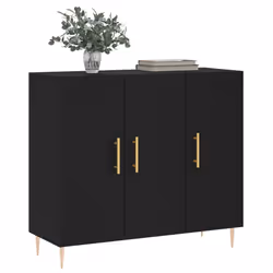 vidaXL Sideboard Cabinet Storage Cabinet Cupboard Smoked Oak Engineered Wood - black