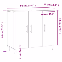 vidaXL Sideboard Cabinet Storage Cabinet Cupboard Smoked Oak Engineered Wood - sonoma oak