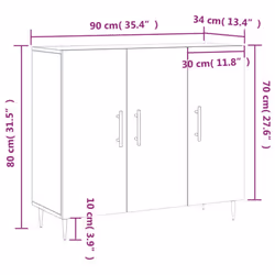 vidaXL Sideboard Cabinet Storage Cabinet Cupboard Smoked Oak Engineered Wood - grey sonoma