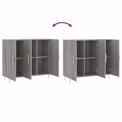 vidaXL Sideboard Cabinet Storage Cabinet Cupboard Smoked Oak Engineered Wood - grey sonoma - Additional view 8