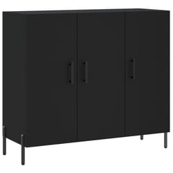 vidaXL Sideboard Storage Cabinet Cupboard Side Cabinet White Engineered Wood - black