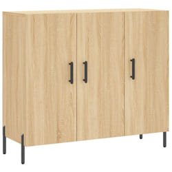 vidaXL Sideboard Storage Cabinet Cupboard Side Cabinet White Engineered Wood - sonoma oak