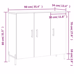 vidaXL Sideboard Storage Cabinet Cupboard Side Cabinet White Engineered Wood - sonoma oak