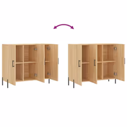 vidaXL Sideboard Storage Cabinet Cupboard Side Cabinet White Engineered Wood - sonoma oak - Additional view 8