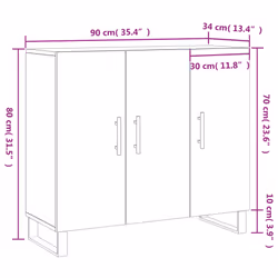 vidaXL Sideboard Storage Cabinet Side Cabinet Cupboard White Engineered Wood - concrete grey - Additional view 3