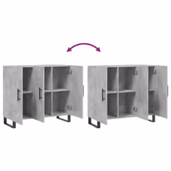 vidaXL Sideboard Storage Cabinet Side Cabinet Cupboard White Engineered Wood - concrete grey - Additional view 8