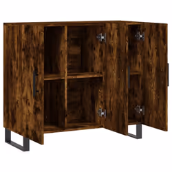 vidaXL Sideboard Storage Cabinet Side Cabinet Cupboard White Engineered Wood - smoked oak - Additional view 4