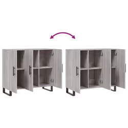 vidaXL Sideboard Storage Cabinet Side Cabinet Cupboard White Engineered Wood - grey sonoma - Additional view 8