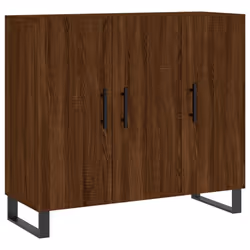 vidaXL Sideboard Storage Cabinet Side Cabinet Cupboard White Engineered Wood - brown oak